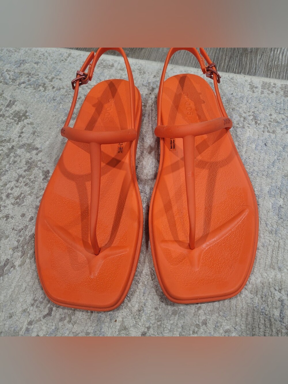 CROCS Women's Miami Thong Orange T-Strap Slingback Sandals Size 9